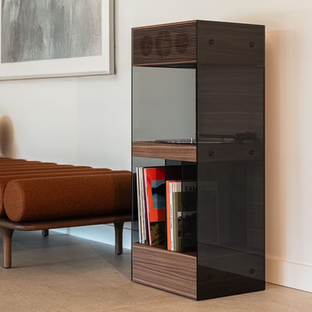 Meuble audio PR Alta / Platine vinyle & enceinte hifi connectée - La Boîte Concept