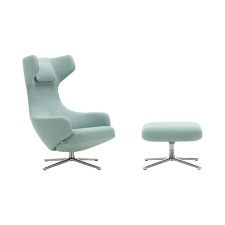 Set fauteuil & repose-pieds Grand Repos tissu vert / Pivotant & inclinable - Vitra