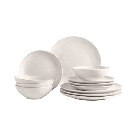 Set vaisselle Nordic Vanilla céramique beige / 4 personnes - 12 pièces - BROSTE COPENHAGEN