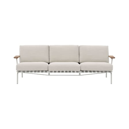 Gartensofa 3-Sitzer Settle textil weiß / L 218,5 cm - Muuto