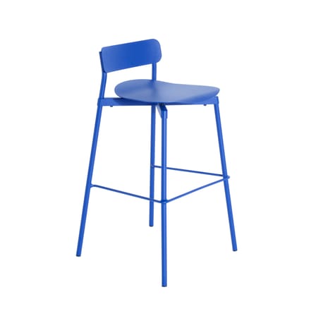 Tabouret haut empilable Fromme métal bleu / H 75 cm - Aluminium - Petite Friture