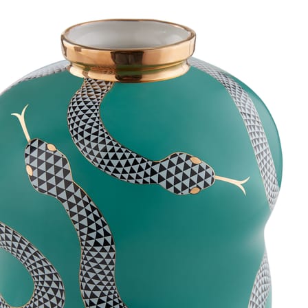 Vase Eden Cinched céramique vert / Ø 24 x H 33 cm - Jonathan Adler