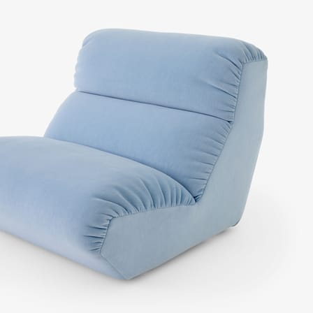 Chauffeuse Hi Lo AV54 tissu bleu - &tradition