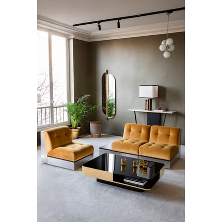 Chauffeuse Stanley tissu rouge / Canapé modulable - Velours / L 65 cm - RED Edition