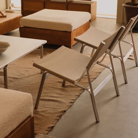 Fauteuil bas Union INDOOR tissu beige / Tissu lin - Frama 