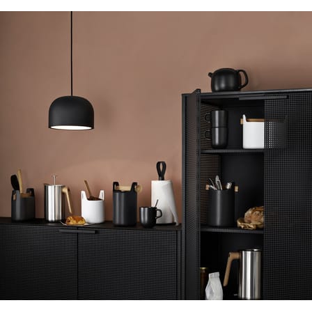  Kitchenroll holder metal leather black / Leather strap - Eva Solo
