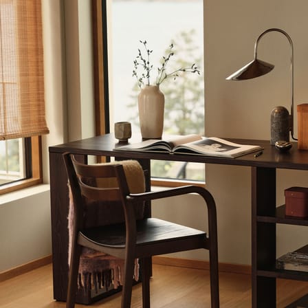 Lampe de table Arum métal / Orientable - Marbre / H 53 cm - Ferm Living
