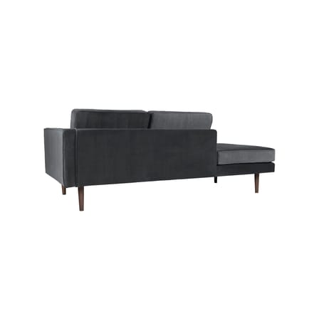 Meridiana Wind tessuto grigio / Bracciolo destro - L 200 cm / Velluto - BROSTE COPENHAGEN