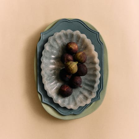 Plat de service New classics plastique bleu / 29 x 21,5 cm - HK LIVING