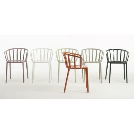 Poltrona impilabile Generic AC Venice materiale plastico rosso arancione / Policarbonato - Kartell