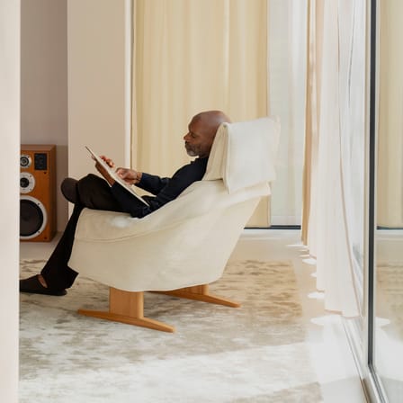 Set fauteuil & banc Bascule Highback tissu beige / Mécanisme d’inclinaison - Pieds chêne - Vitra
