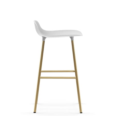 Sgabello bar Form metallo materiale plastico bianco oro / H 65 cm - Gambe ottone - Normann Copenhagen