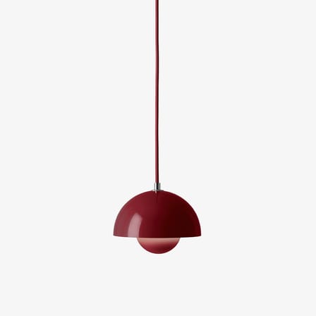 Suspension Flowerpot VP10 métal rouge / Ø16 cm - By Verner Panton, 1969 - &tradition