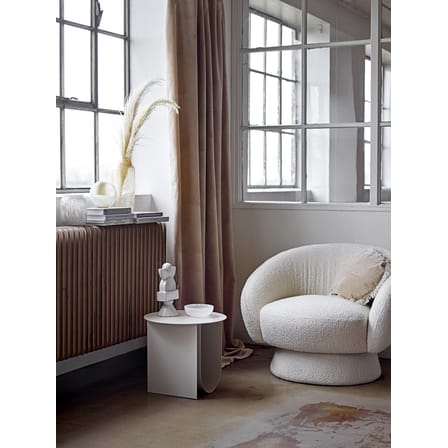 Table d'appoint Cher métal gris / Ø 43 cm - Porte-revues intégré - Bloomingville