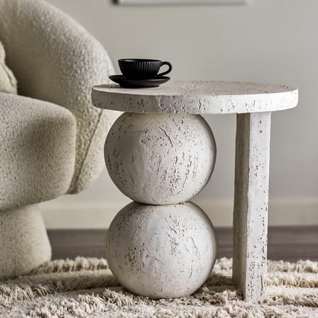 Table d'appoint Tally / Ø 46 x H 46 cm - Résine effet pierre - Bloomingville