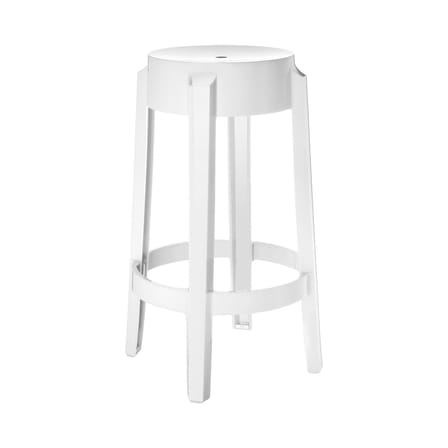 Tabouret haut empilable Charles Ghost plastique blanc / H 65 cm - Kartell