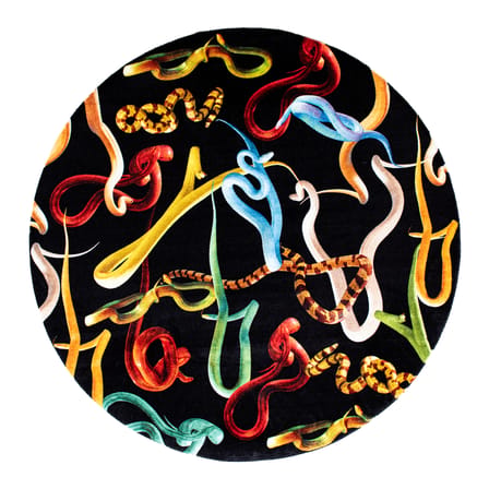 Tapis Toiletpaper - Snakes  multicolore noir / Ø 200 cm - Seletti