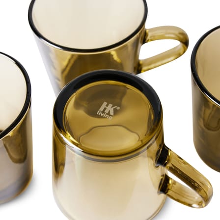 Tasse à café 70s glassware verre vert / Set de 4 - 23 cl - HK LIVING