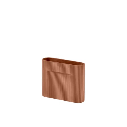 Vase Ridge Small céramique orange marron / H 16,5 cm - Muuto
