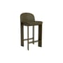 Sedia da bar Chisel 35 Low pelle verde / Altezza 65 cm - Imbottitura in pelle - Hay