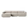 Ecksofa Develius E textil grau / 4 Sitze - L 309 cm / Liege links - &tradition