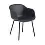 Sessel Fiber OUTDOOR plastikmaterial schwarz / Recycelbarer Kunststoff - Muuto