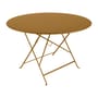 Tavolo pieghevole Bistro metallo giallo / Ø 117 cm - 6/8 persone - Foro ombrellone - Fermob