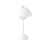 Flowerpot VP9 Wireless rechargeable lamp plastic material white / Ø 16 x H 29 cm - Verner Panton, 1968 - &tradition