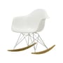 Rocking chair RAR - Eames Plastic Armchair plastique blanc / (1950) - Pieds chromés & bois clair - Vitra