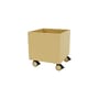 Colour Box I Storage chest on wheels wood yellow / 35.4 x 35.4 x H 37.8 cm - MONTANA