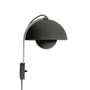 Wandleuchte mit Stromkabel Flowerpot VP8 metall schwarz / By Verner Panton, 1968 - &tradition