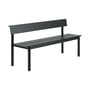 Banc avec dossier Linear métal noir / L 170 cm - Muuto