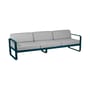 Canapé de jardin 3 places Bellevie métal tissu bleu gris / L 235 cm - Tissu gris flanelle - Fermob