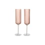 Set de 2 flûtes à champagne Ripple verre rose - Ferm Living