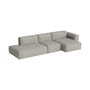Canapé d'angle Mags Soft Low Armrest n°4 gris clair / 3 places -  L 331 cm/ Accoudoir droite - Hay
