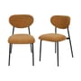Gepolsterter Stuhl Nino textil braun / 2er-Set - NV GALLERY