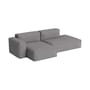 Divano d'angolo Mags Soft Low Armrest n°3 tessuto grigio / 2,5 posti - L 256,5 cm / Bracciolo sinistro - Hay