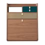 Secrétaire mural Gaston bleu bois naturel / L 60 x H 72 cm - Noyer - Hartô