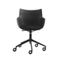 Q/Wood SOFT Office armchair wood black / Moulded wood & fabric seat - Kartell