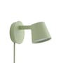 Tip LED Wall light with plug metal green / Orientable - Dimmer - Muuto