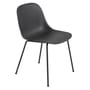 Chaise Fiber plastique noir / Pieds métal - Plastique recyclé - Muuto