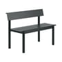 Banc avec dossier Linear métal noir / L 110 cm - Muuto