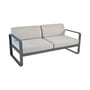 Canapé de jardin 2 places Bellevie métal tissu gris beige / L 160 cm - Tissu gris flanelle - Fermob