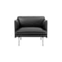 Fauteuil rembourré Outline cuir noir - Muuto