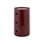 Rangement Componibili New Big plastique rouge / 3 tiroirs - Ø 42 x H 69,5 cm - Kartell