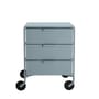 Rollcontainer Mobil plastikmaterial blau / 3 Schubladen - Version mattlackiert - Kartell