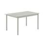 Linear Rectangular table metal grey / Steel - 140 x 75 cm - Muuto