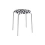 Tabouret Petit Rond INDOOR métal / Assise tissu zèbe - Frama 