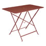 Klapptisch Bistro metall rot braun / 97 x 57 cm - für 4 Personen - mit Sonnenschirmloch - Fermob