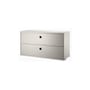 Cassettiera  legno beige / 2 Cassetti - L 78 x P 30 x H 42 cm - String Furniture